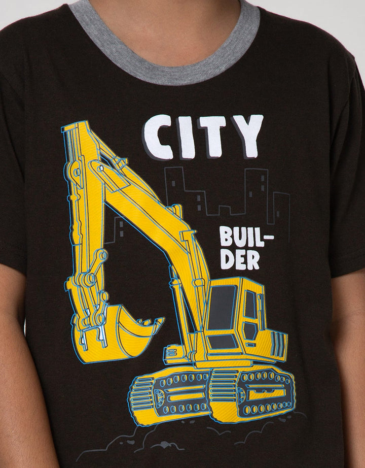 Little M Short Sleeve T-Shirt Tractor City Builder