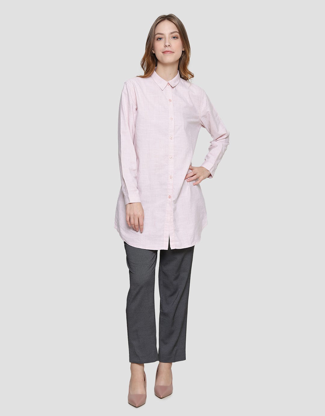Cardinal Femme Linen Text Kemeja Wanita