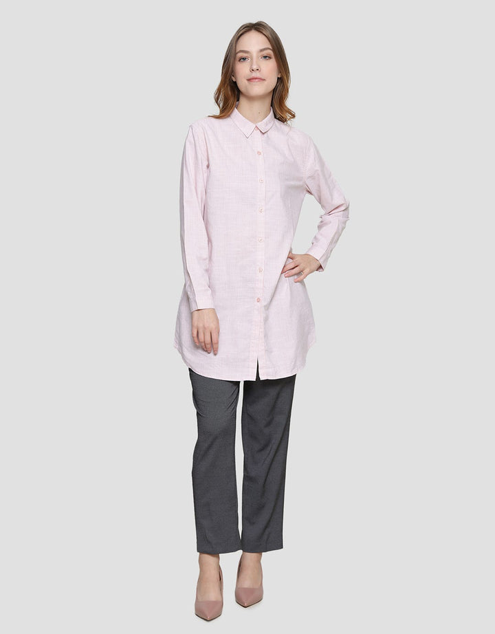 Cardinal Femme Linen Text Kemeja Wanita