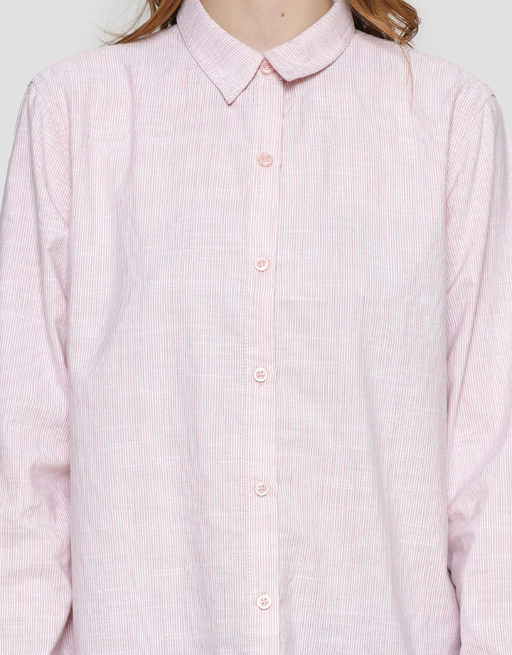 Cardinal Femme Linen Text Kemeja Wanita