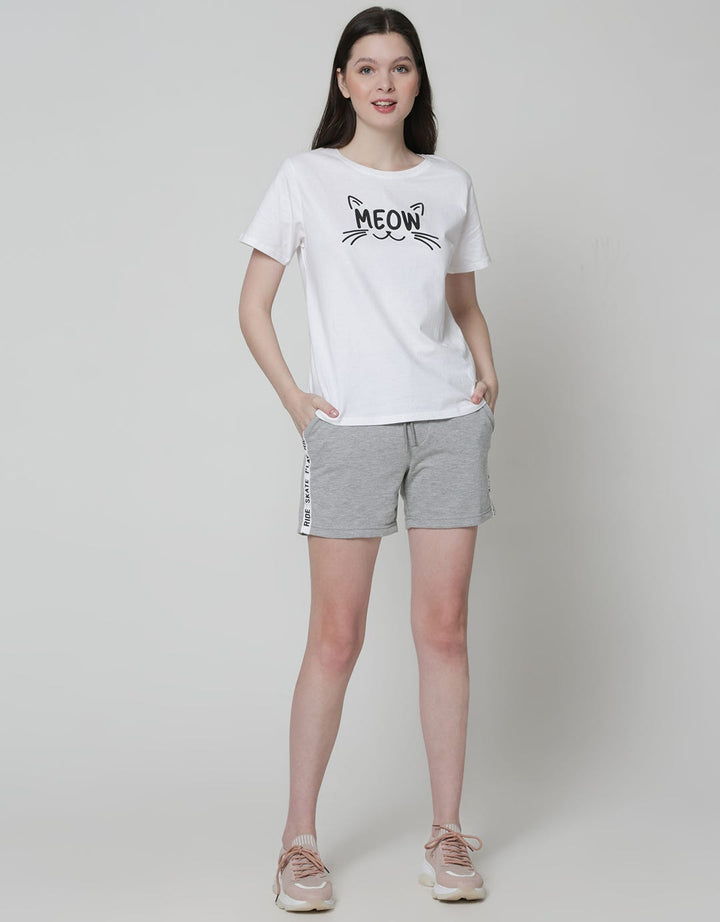 Nevada Short Sleeve T-Shirt Solid Meow