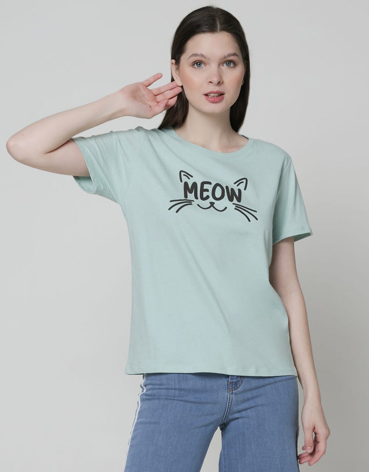 Nevada Short Sleeve T-Shirt Solid Meow