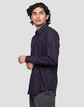 Cardinal Formal Full Print Stripe Kemeja Pria