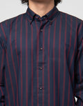 Cardinal Formal Full Print Stripe Kemeja Pria