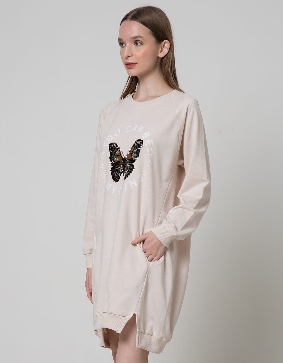 Nevada Long Sleeve Midi Dress You Can Be Anything