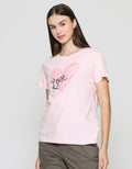 Cardinal Love Heart Print Women's Casual T-Shirt