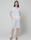 Nevada Short Sleeve Pyjama Capri Stripe Bunny