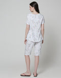 Nevada Short Sleeve Pyjama Capri Stripe Bunny