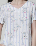 Nevada Short Sleeve Pyjama Capri Stripe Bunny