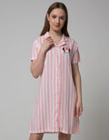 Disney Short Sleeve Midi Dress Mickey Stripe