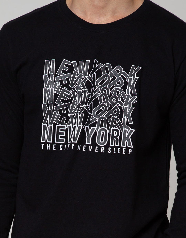 T Zone Long Sleeve T-Shirt  Print City Newyork