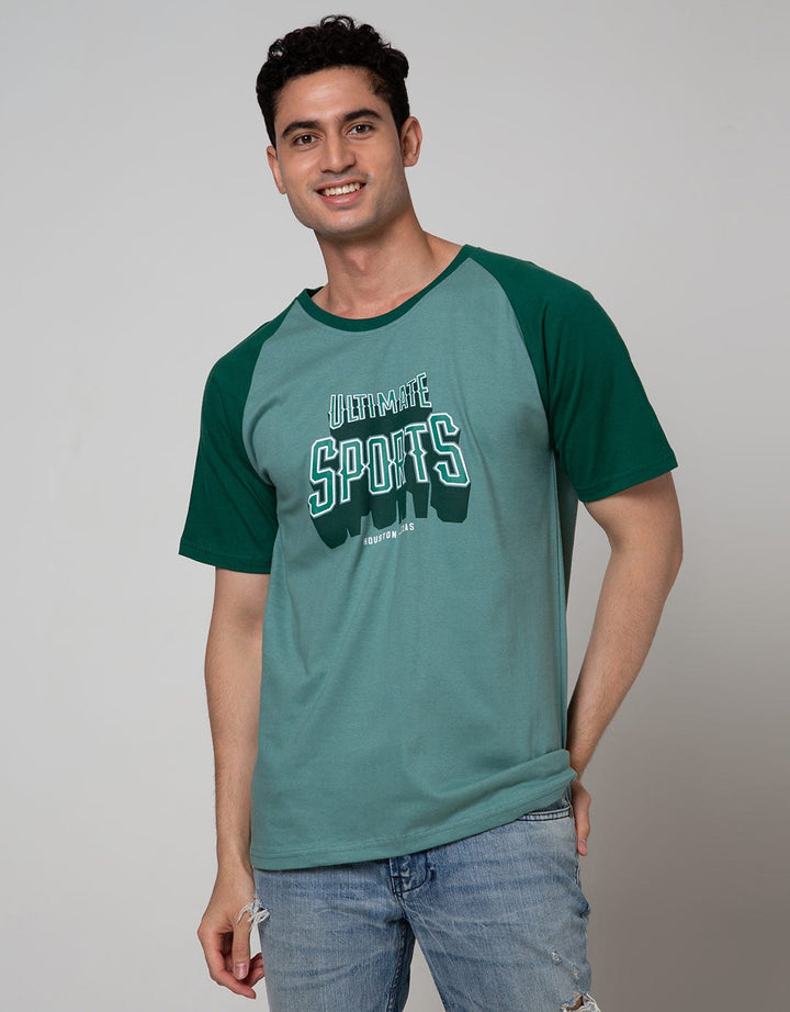 T Zone Raglan T-Shirt Print Theme Dimensional Sports