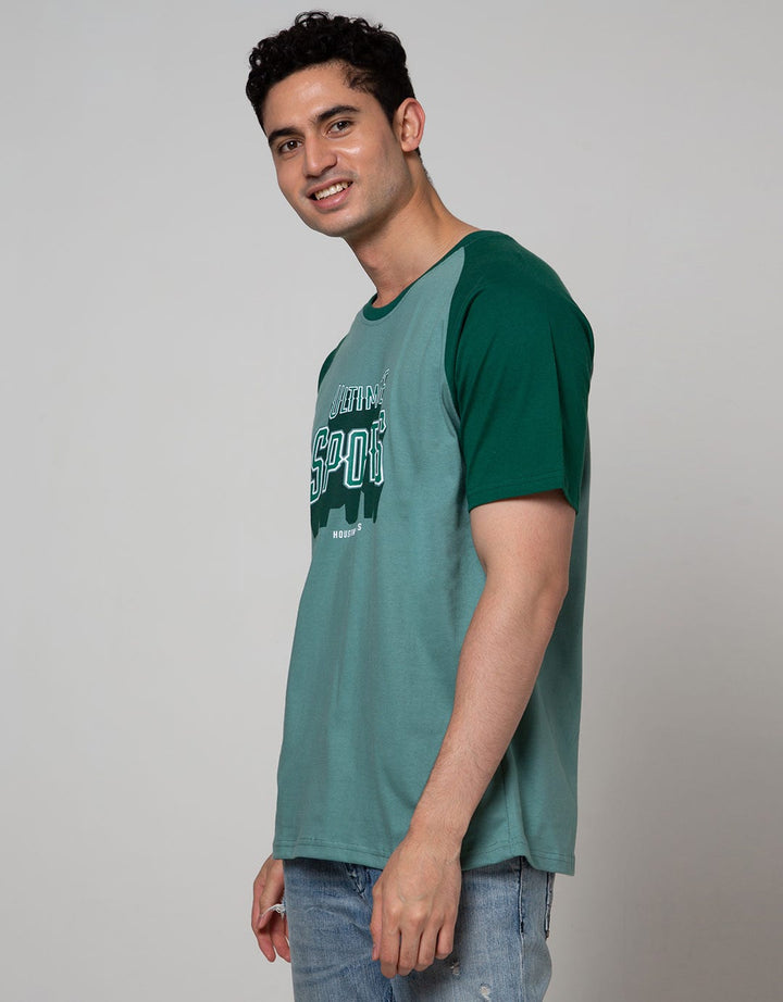 T Zone Raglan T-Shirt Print Theme Dimensional Sports