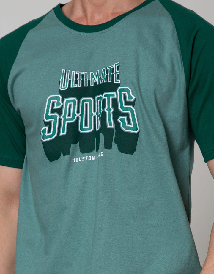 T Zone Raglan T-Shirt Print Theme Dimensional Sports