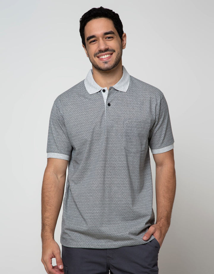 Cole Short Sleeve Polo Shirt Aop Geometri Leaves