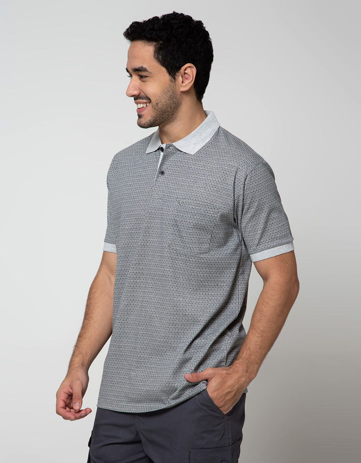 Cole Short Sleeve Polo Shirt Aop Geometri Leaves