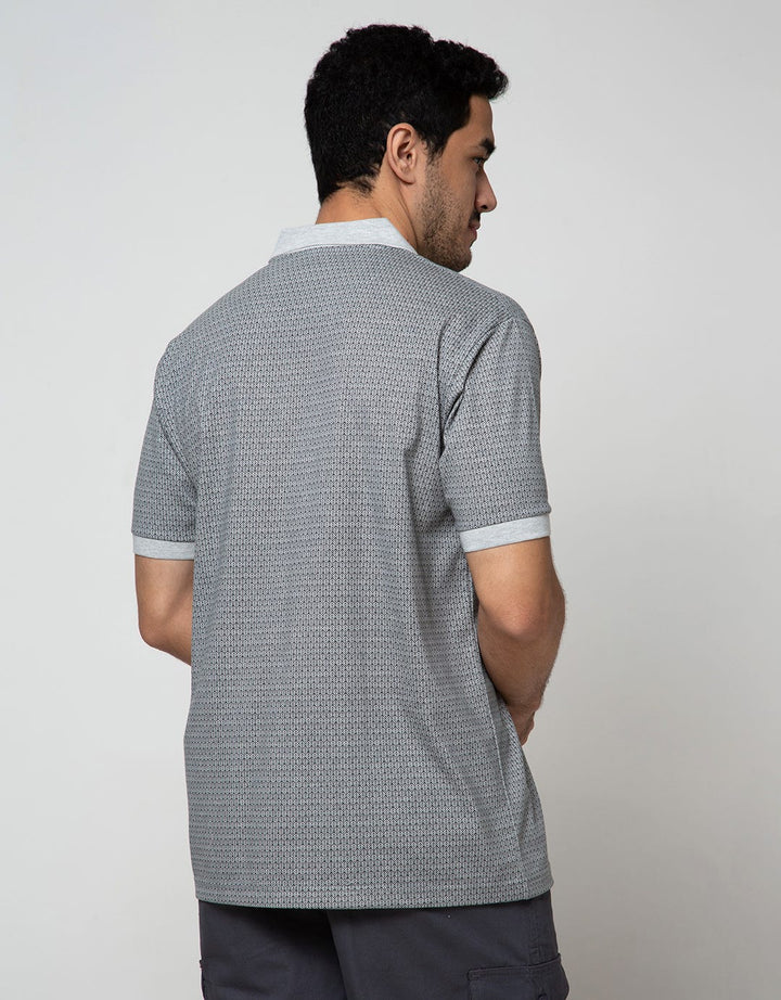 Cole Short Sleeve Polo Shirt Aop Geometri Leaves