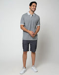 Cole Short Sleeve Polo Shirt Aop Geometri Leaves