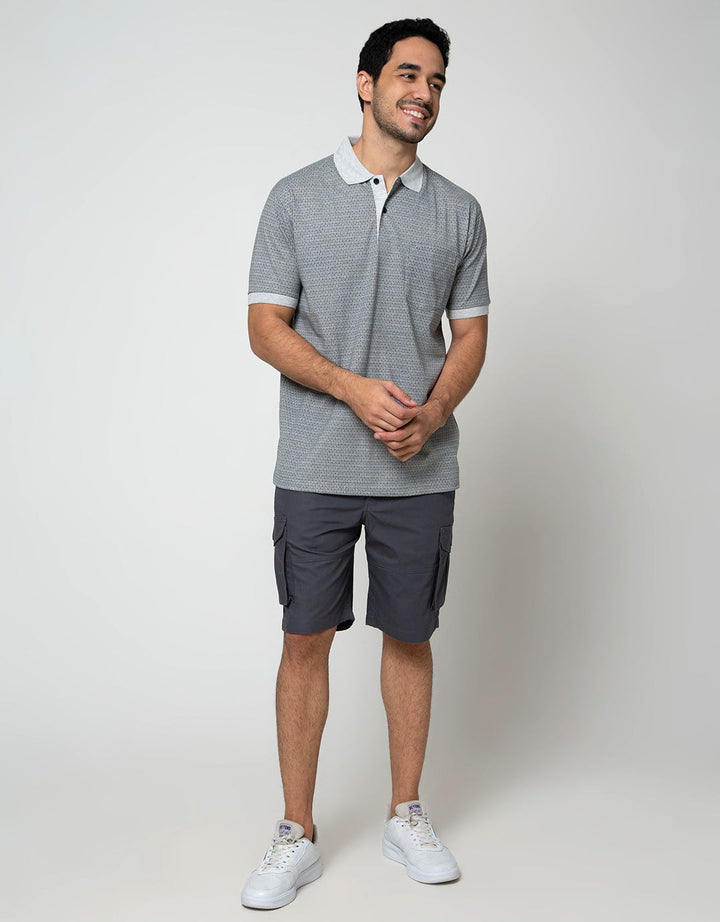 Cole Short Sleeve Polo Shirt Aop Geometri Leaves
