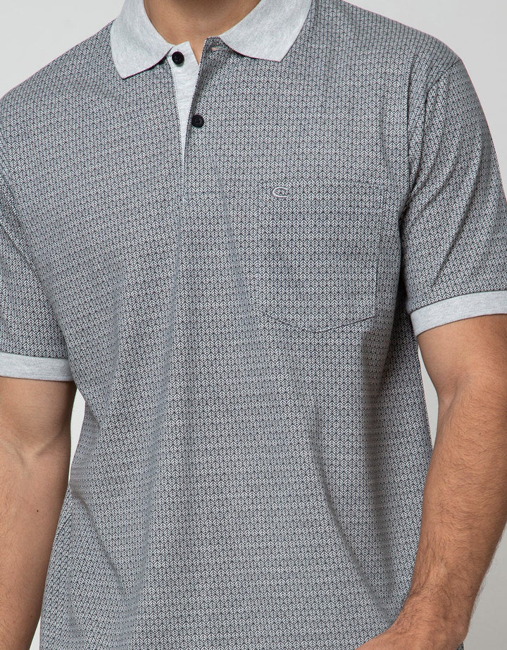 Cole Short Sleeve Polo Shirt Aop Geometri Leaves