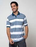 Cole Short Sleeve Polo Shirt  2Tone Stripe Eng Chest