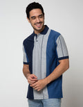 Cole Short Sleeve Polo Shirt Vertical Block