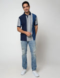 Cole Short Sleeve Polo Shirt Vertical Block