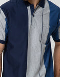 Cole Short Sleeve Polo Shirt Vertical Block