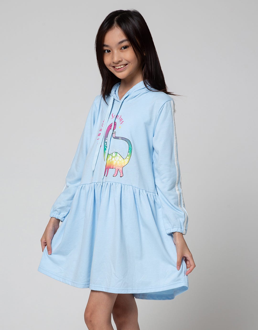 Aero Long Sleeve Midi Dress Hoody Dino Gasdino3