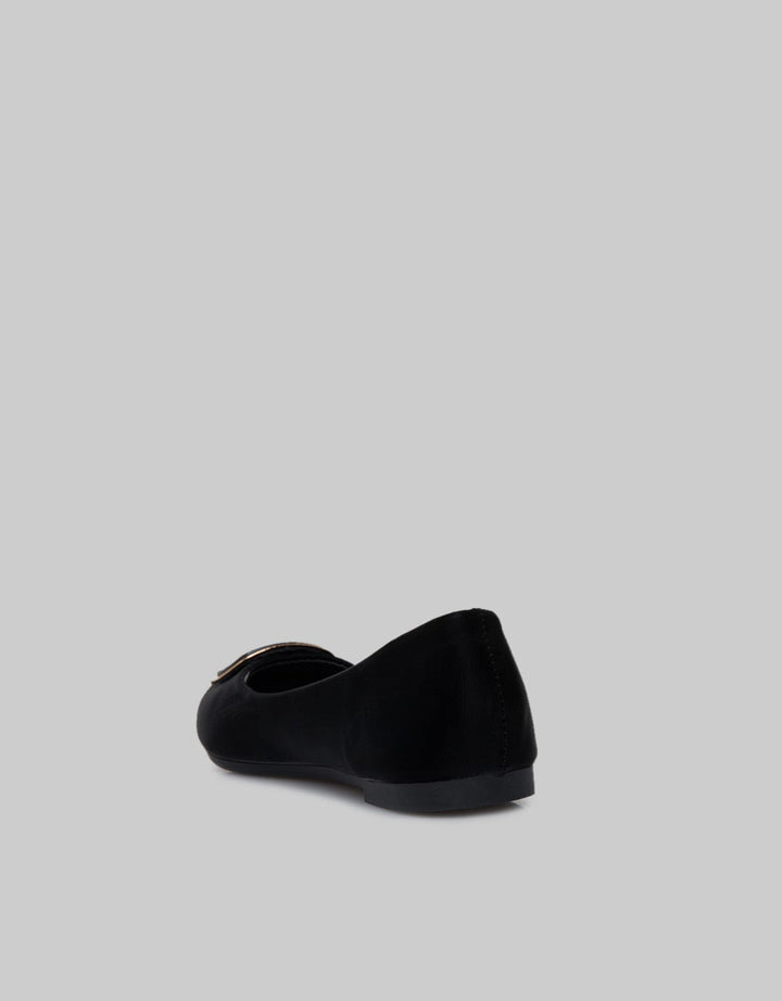 Laviola Sqaure Buckle Flat Shoes Wanita
