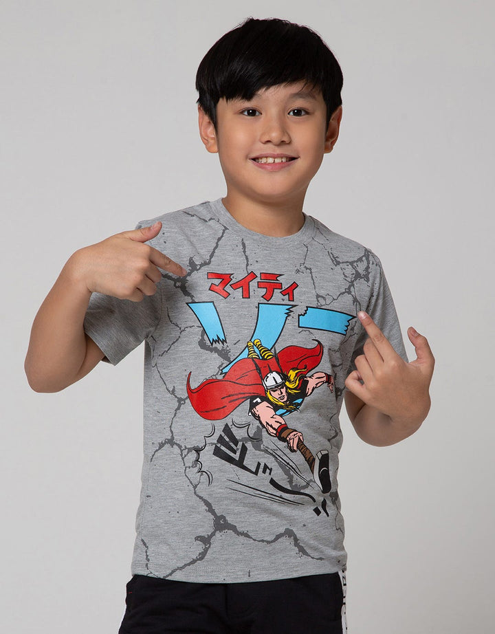 Marvel Short Sleeve T-Shirt Avenger Thor Smash Anime