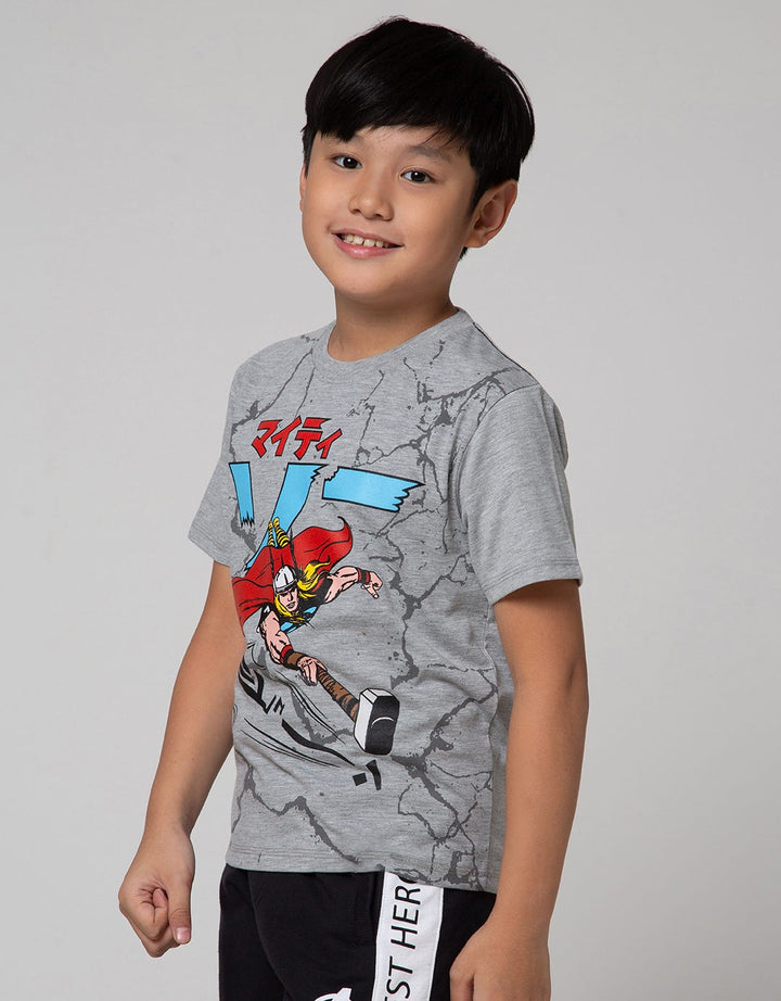 Marvel Short Sleeve T-Shirt Avenger Thor Smash Anime
