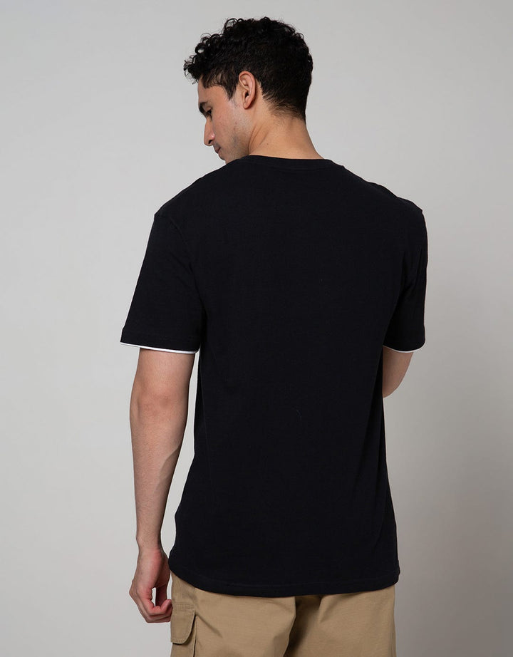 Details Short Sleeve T-Shirt Henley Basic Solid
