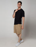 Details Short Sleeve T-Shirt Henley Basic Solid