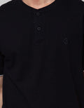 Details Short Sleeve T-Shirt Henley Basic Solid