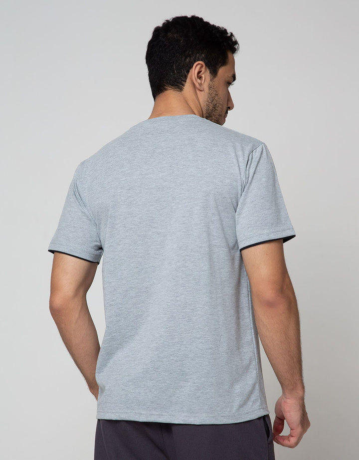 Details Short Sleeve T-Shirt Henley Basic Solid