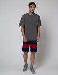 SHORT PANTS TRICOLOR SH22501:NAVY BLUE:L:TEXT:SHORT PANTS
