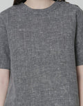 St. Yves Short Sleeve Blouse Linen Slub Plain