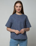 St. Yves Short Sleeve Blouse Linen Slub Plain