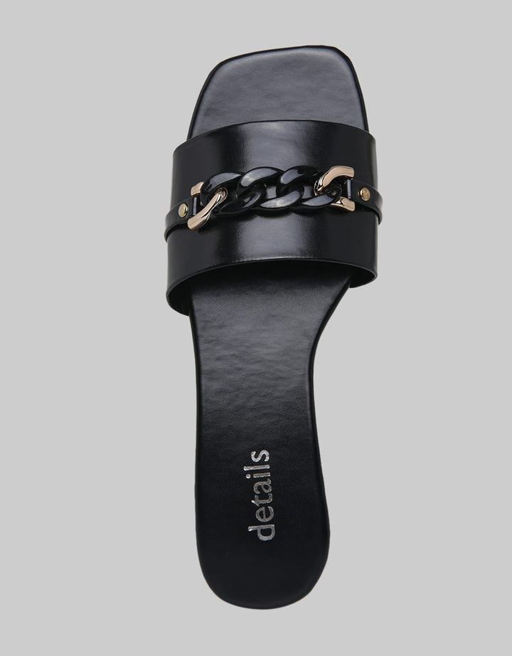 Details Gold Chain Slipper Sandal Wanita