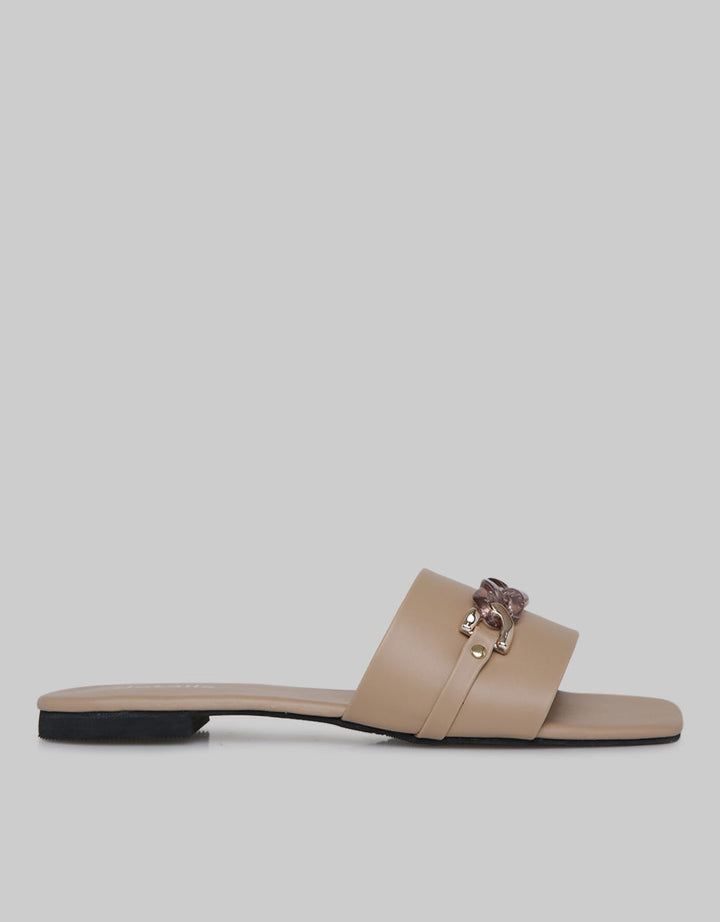 Details Gold Chain Slipper Sandal Wanita