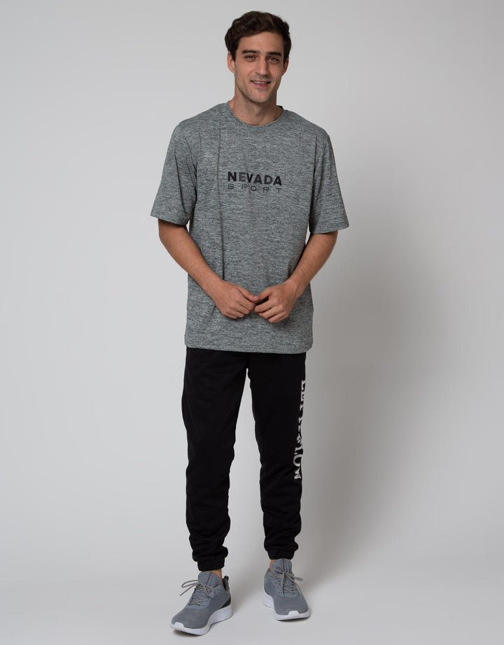 Nevada Sport Logo Print Jersey Kaos Pria