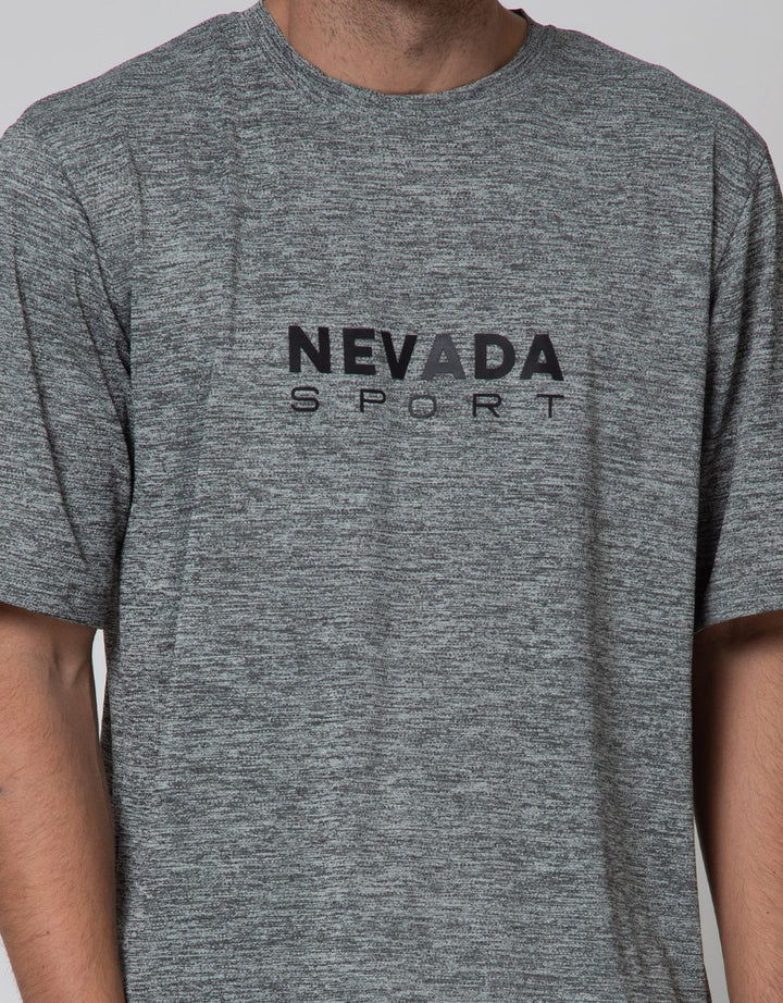 Nevada Sport Logo Print Jersey Kaos Pria