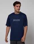 Nevada Sport Logo Print Jersey Kaos Pria
