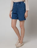 Details Denim Short Pants Without Zipper And Front Pocket