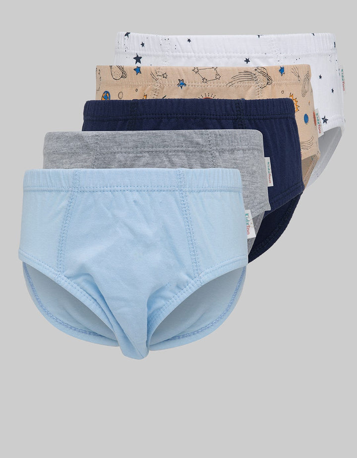 Kidz Too Brief Pack Of 5 Boy Space