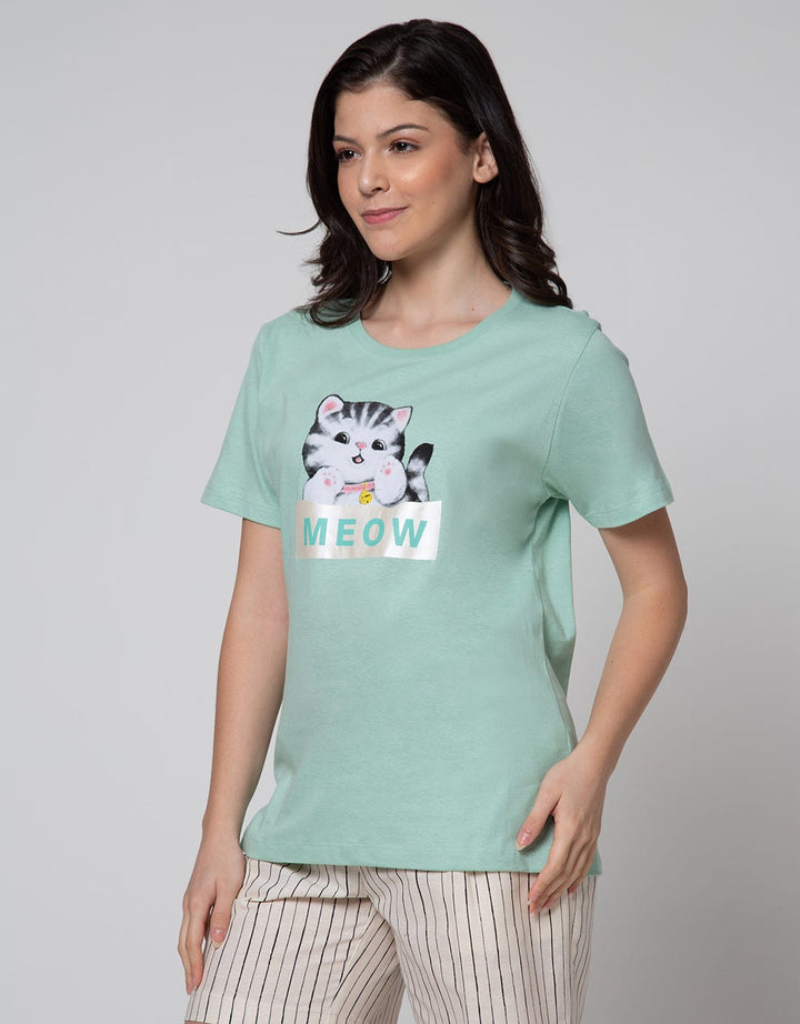 Nevada Cute Meow Short Sleeve T-Shirt