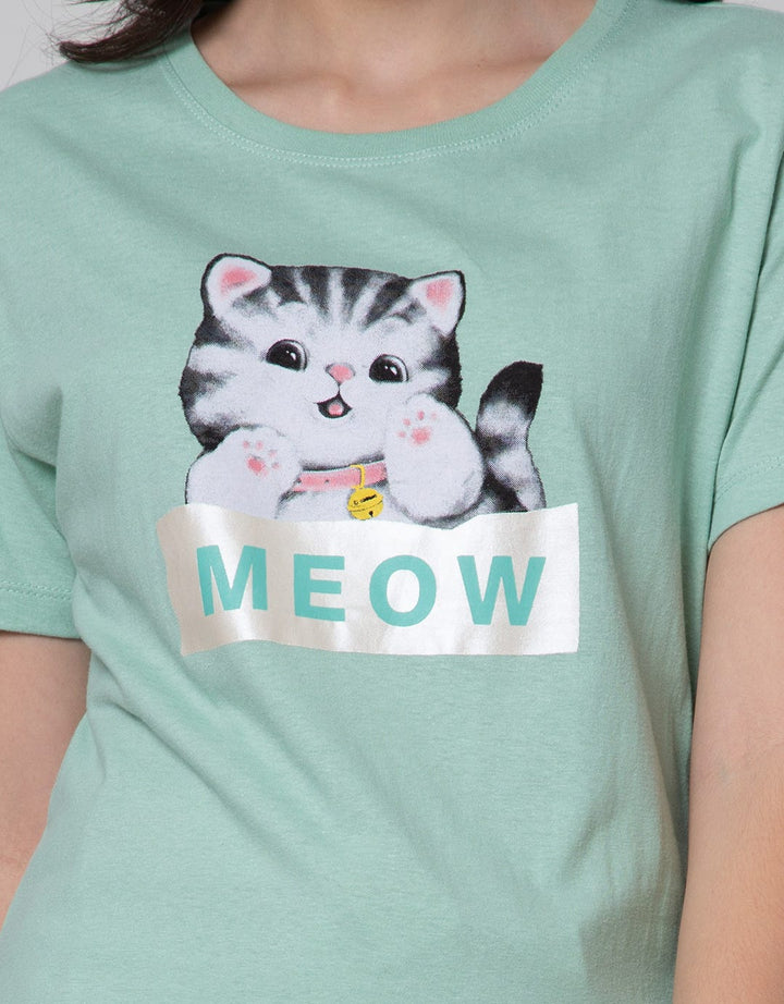 Nevada Cute Meow Short Sleeve T-Shirt