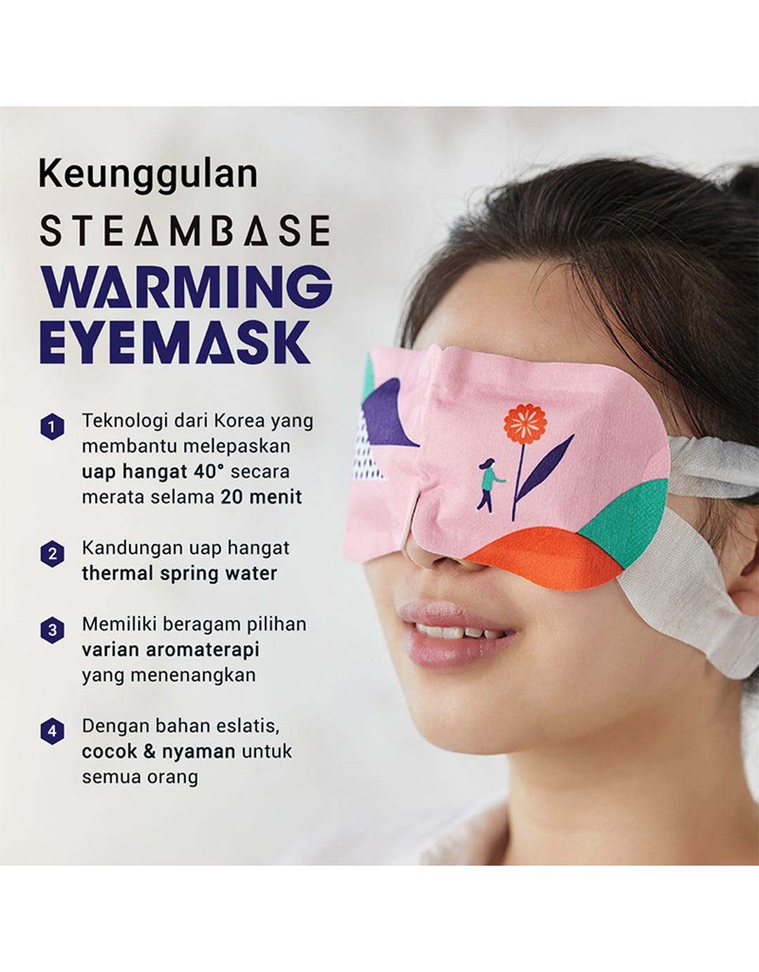 Steambase Warming Eyemask Lavender Blue Water (1Pc)