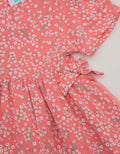 Pipiniko Short Sleeve Midi Dress Flare Print Bunga